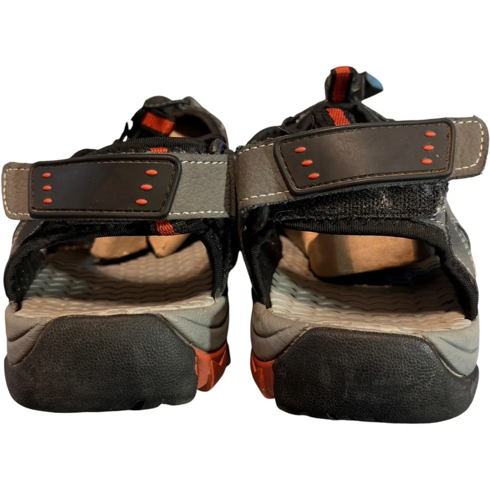 Eddie Bauer Tommy Mens 9 Gray Leather Closed Toe Fisherman Hiking Sandals Shoes